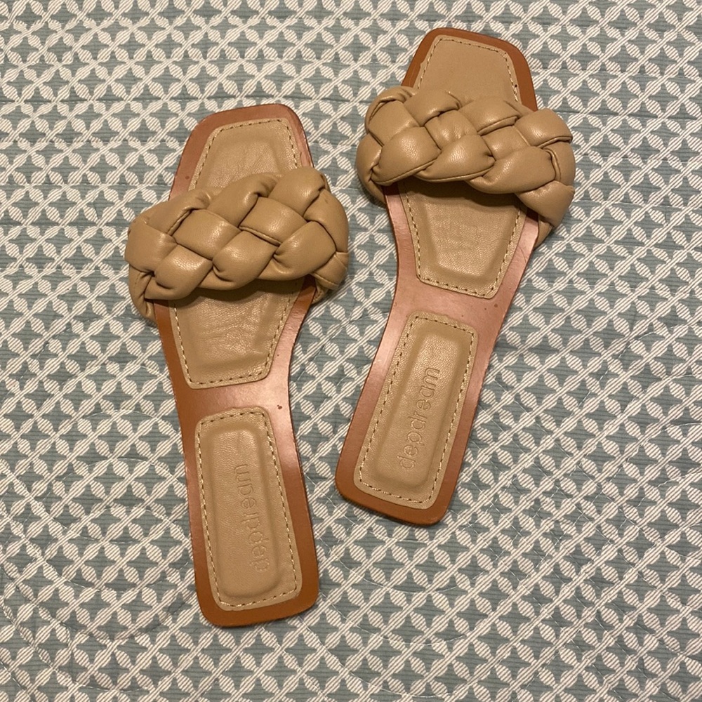 NWOT square-toe braided sandals